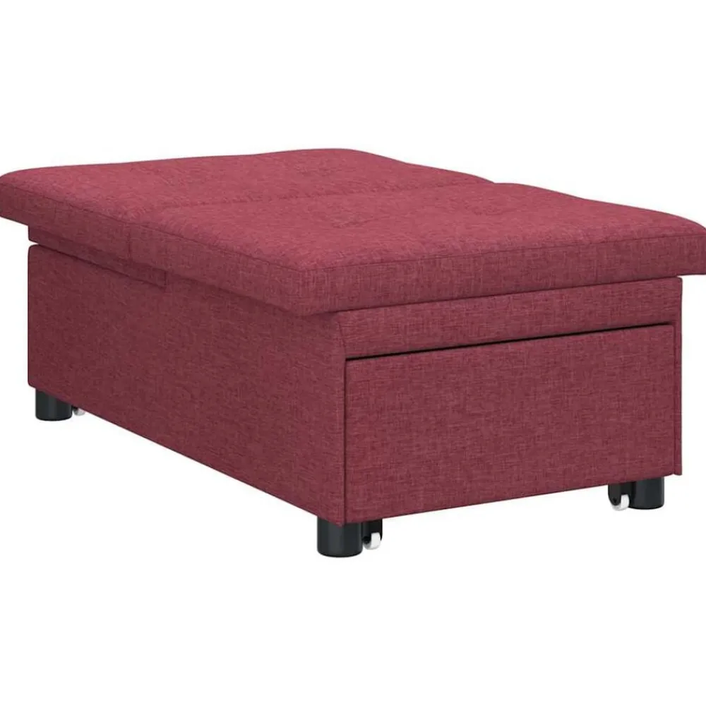 vidaXL Sofás-Sofá cama desplegable Rojo vino 194 x 50 x 82 cm tela