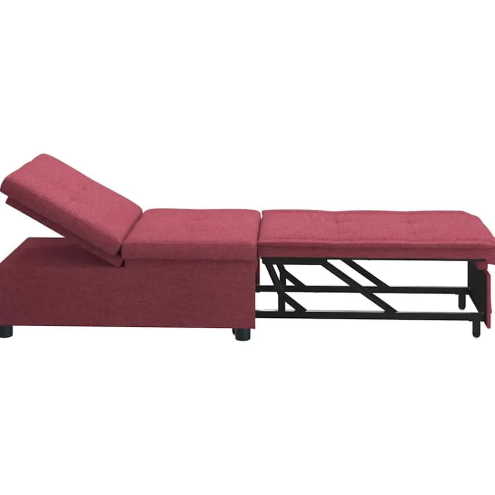 vidaXL Sofás-Sofá cama desplegable Rojo vino 194 x 50 x 82 cm tela