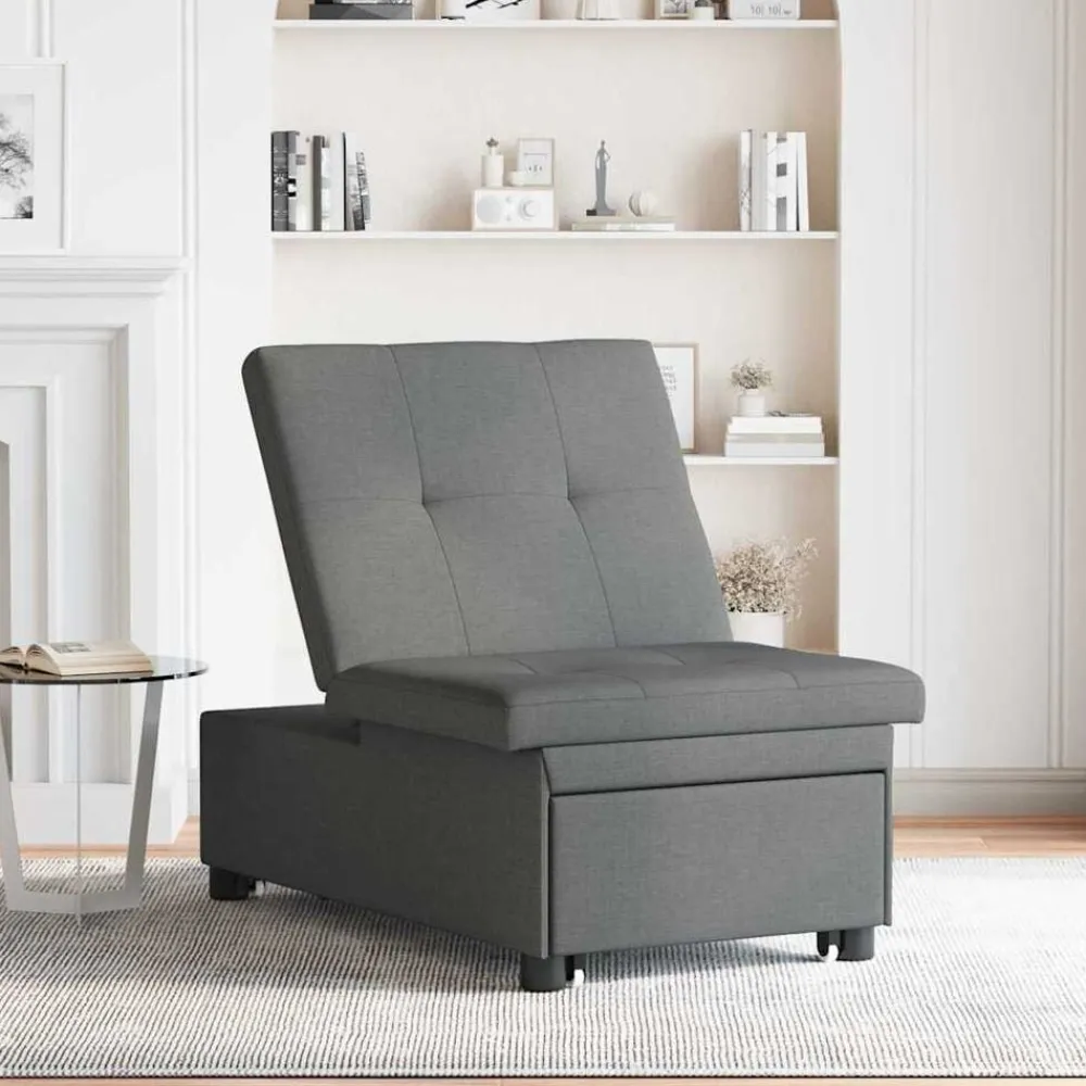 vidaXL Sofá cama desplegable 194 x 50 x 82 cm tela Gris oscuro Sale