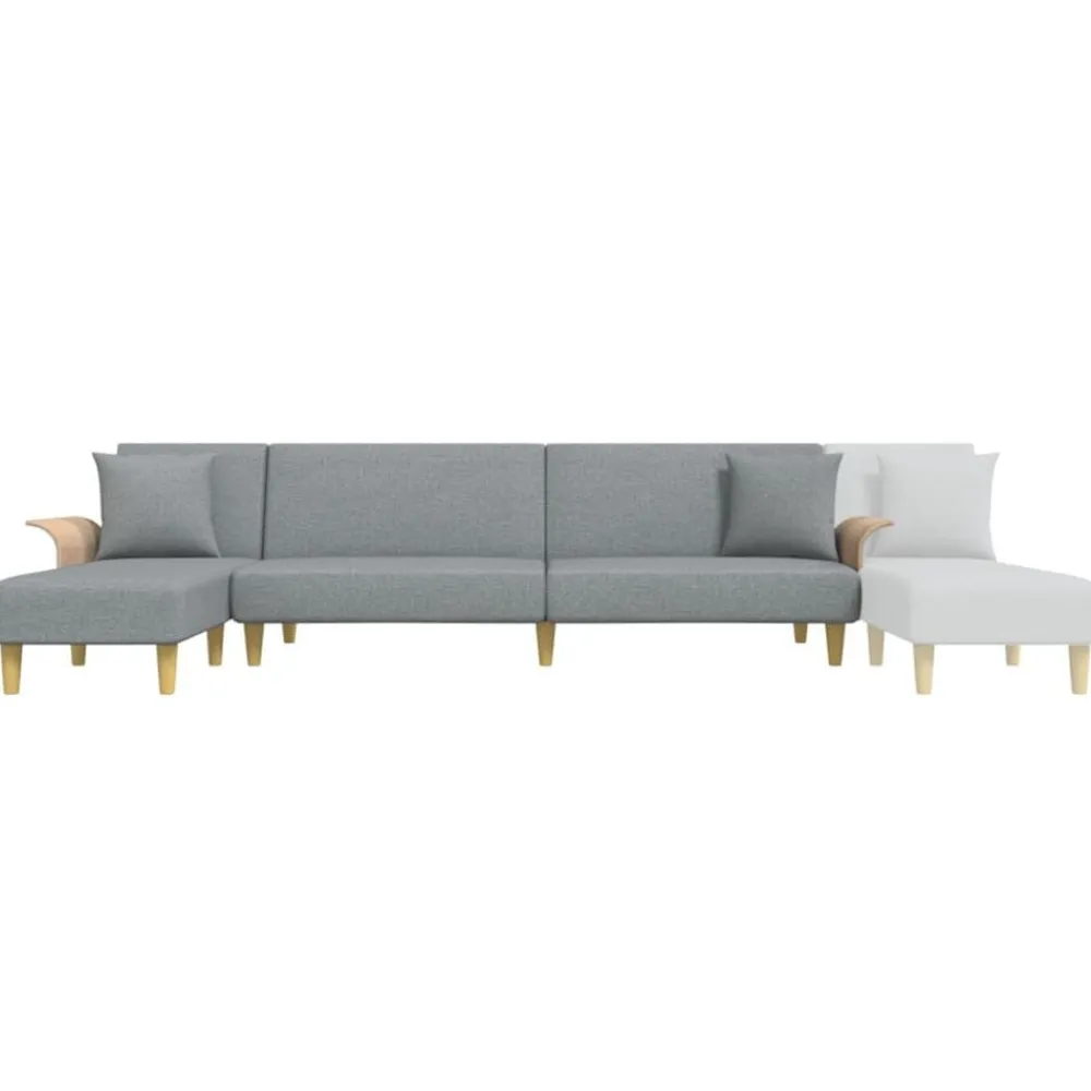 vidaXL Sofá cama en forma de L tela 279x140x70 cm Gris claro