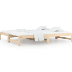 vidaXL Sofá cama extraíble madera maciza de pino 2x(90x200) cm Natural Best