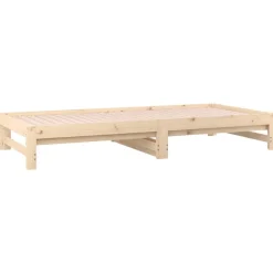 vidaXL Sofá cama extraíble madera maciza de pino 2x(90x200) cm Natural Best