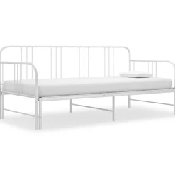 vidaXL Sofá cama extraíble sin colchón metal 90x200cm Blanco