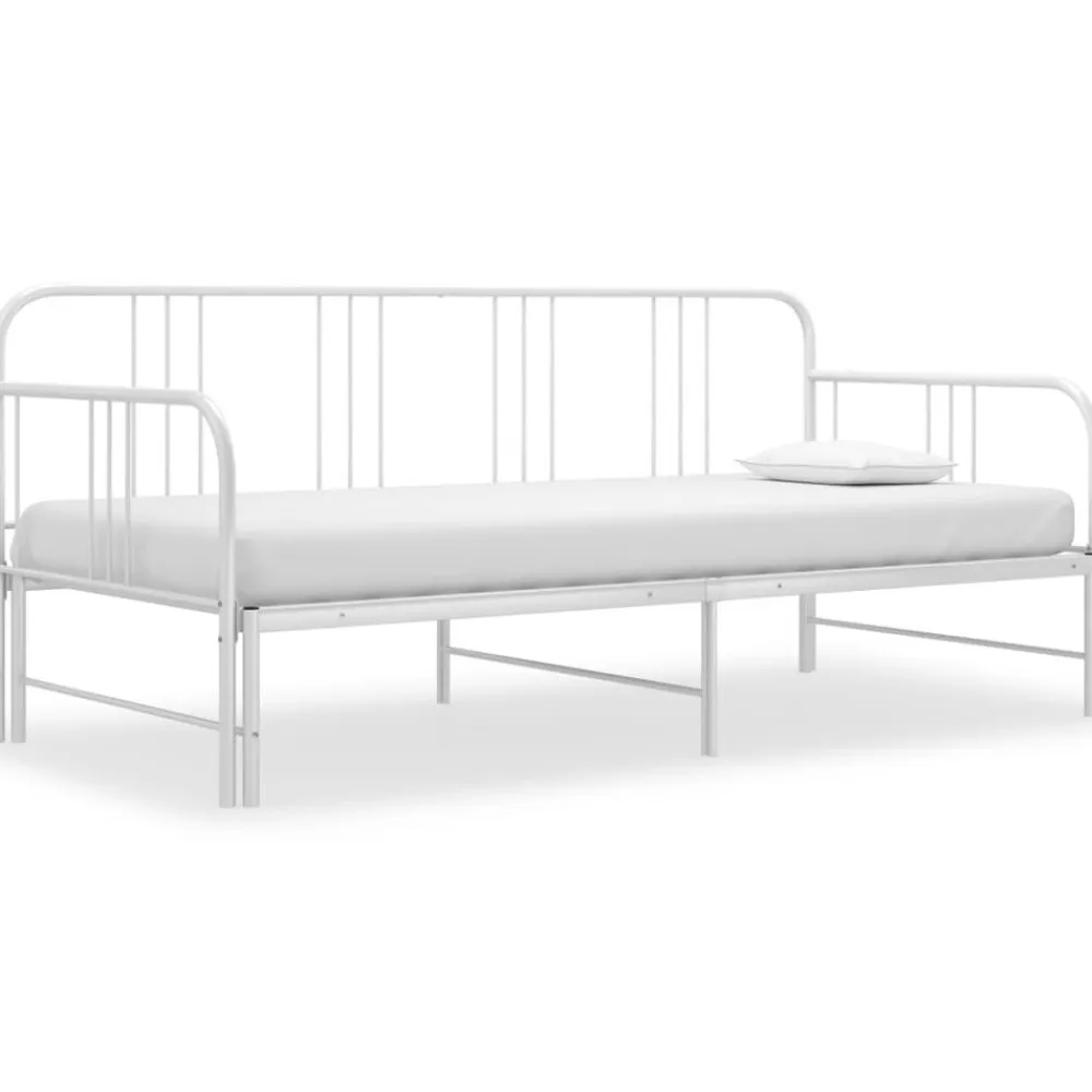 vidaXL Sofá cama extraíble sin colchón metal 90x200cm Blanco