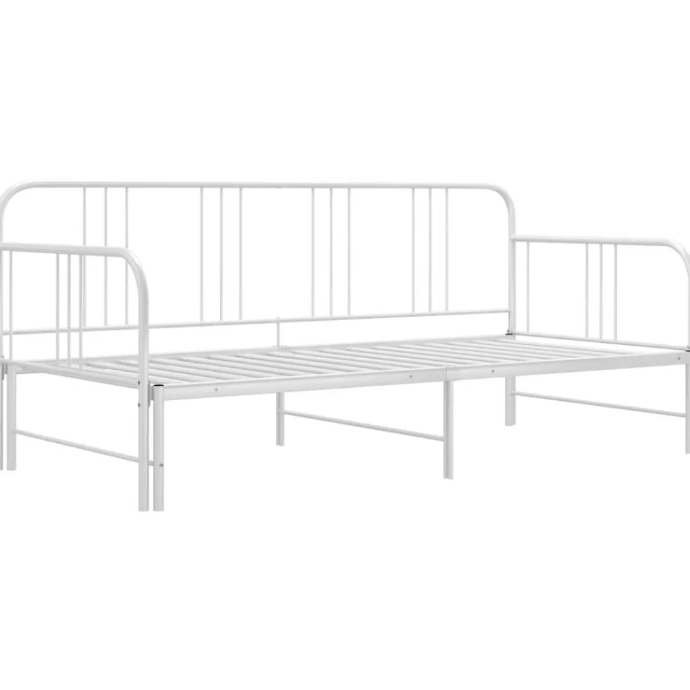 vidaXL Sofá cama extraíble sin colchón metal 90x200cm Blanco