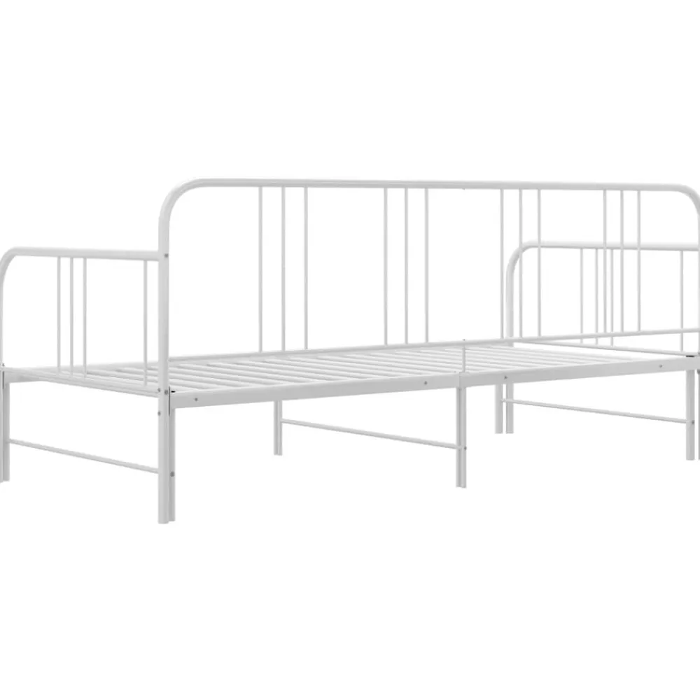 vidaXL Sofá cama extraíble sin colchón metal 90x200cm Blanco