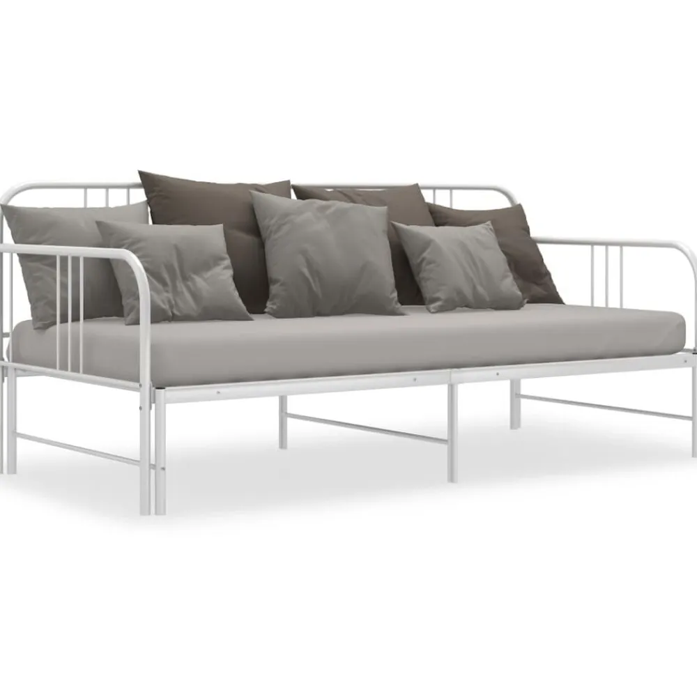 vidaXL Sofá cama extraíble sin colchón metal 90x200cm Blanco