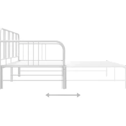 vidaXL Sofá cama extraíble sin colchón metal 90x200cm Blanco