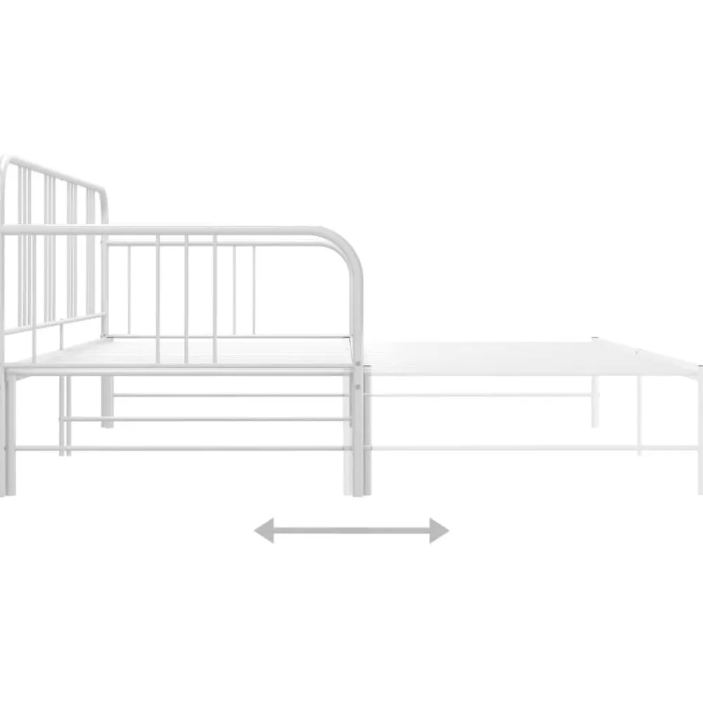 vidaXL Sofá cama extraíble sin colchón metal 90x200cm Blanco