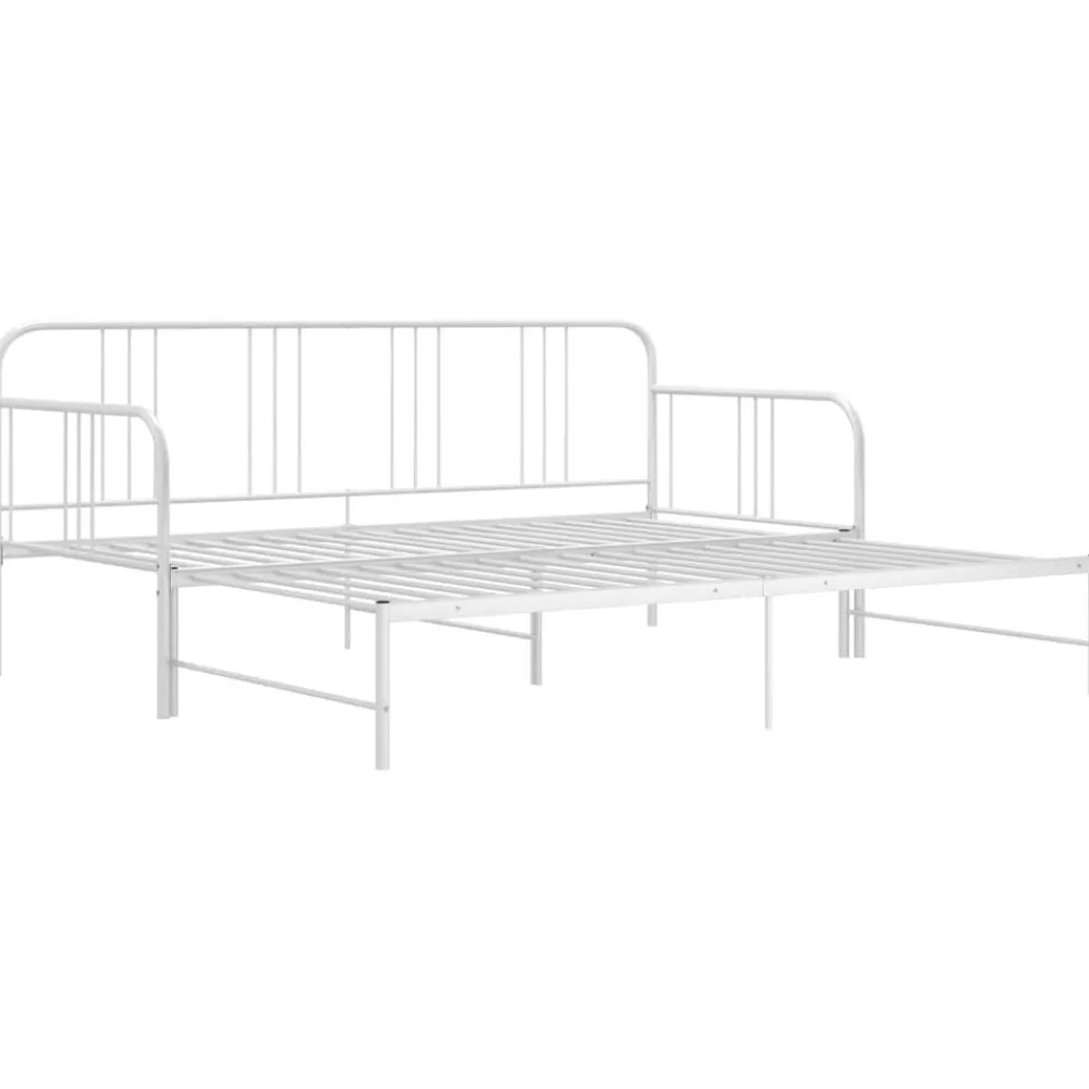 vidaXL Sofá cama extraíble sin colchón metal 90x200cm Blanco