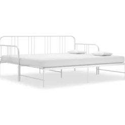 vidaXL Sofá cama extraíble sin colchón metal 90x200cm Blanco