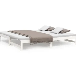 vidaXL Camas Y Accesorios-Sofá cama extraíble madera maciza de pino 2x(100x200) cm