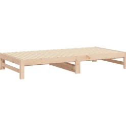 vidaXL Sofá cama extraíble madera maciza de pino 2x(90x200) cm Natural Clearance