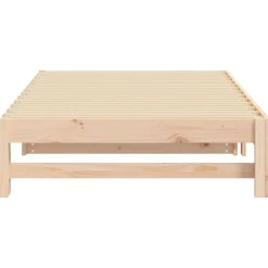 vidaXL Sofá cama extraíble madera maciza de pino 2x(90x200) cm Natural Clearance