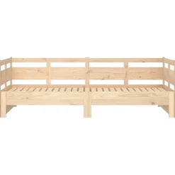 vidaXL Sofá cama extraíble madera maciza de pino 2x(90x200) cm Natural
