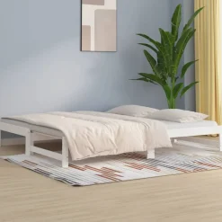vidaXL Sofá cama extraíble sin colchón 2x(90x200) cm Blanco Sale