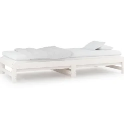 vidaXL Sofá cama extraíble sin colchón 2x(90x200) cm Blanco Sale