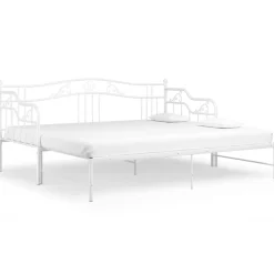 vidaXL Sofá cama extraíble sin colchón metal 90x200cm Blanco