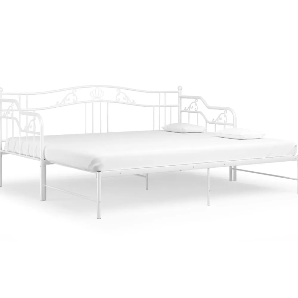 vidaXL Sofá cama extraíble sin colchón metal 90x200cm Blanco