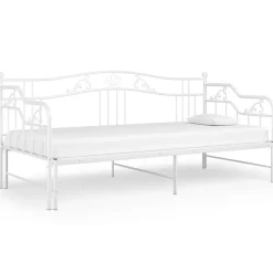 vidaXL Sofá cama extraíble sin colchón metal 90x200cm Blanco