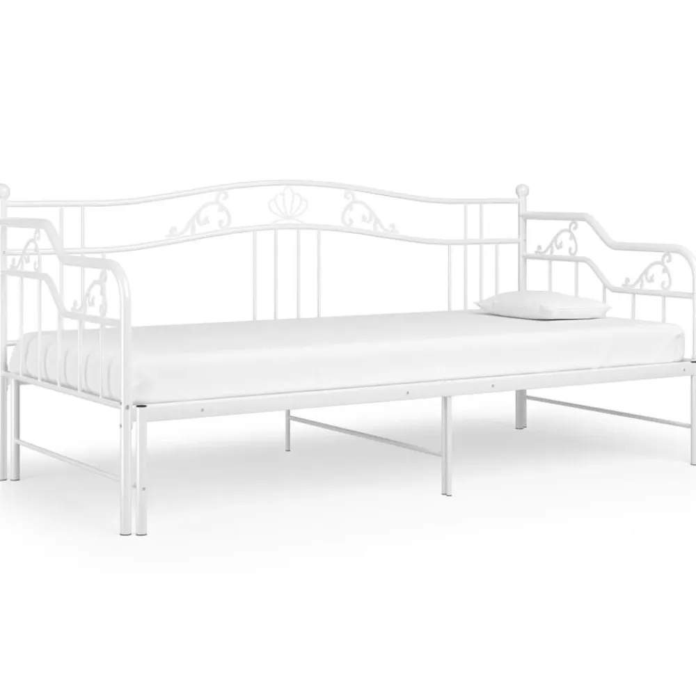 vidaXL Sofá cama extraíble sin colchón metal 90x200cm Blanco