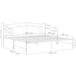 vidaXL Sofá cama extraíble sin colchón metal 90x200cm Blanco