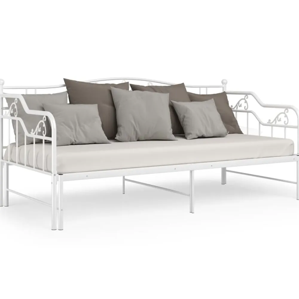 vidaXL Sofá cama extraíble sin colchón metal 90x200cm Blanco