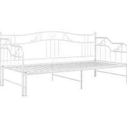 vidaXL Sofá cama extraíble sin colchón metal 90x200cm Blanco