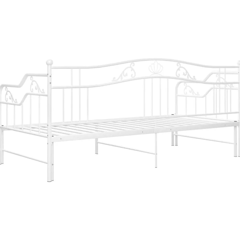 vidaXL Sofá cama extraíble sin colchón metal 90x200cm Blanco