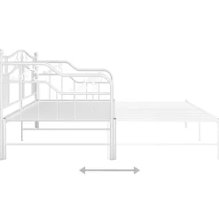 vidaXL Sofá cama extraíble sin colchón metal 90x200cm Blanco