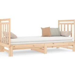 vidaXL Sofá cama extraíble sin colchón 2x(90x190) cm Natural Sale