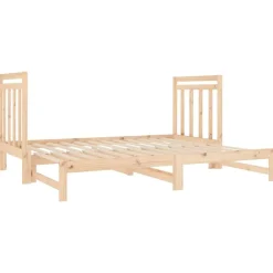 vidaXL Sofá cama extraíble sin colchón 2x(90x190) cm Natural Sale