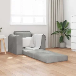 vidaXL Sofá cama 98 x 71 x 83 cm Terciopelo Gris claro Discount