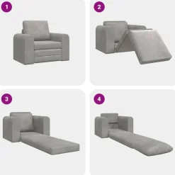 vidaXL Sofá cama 98 x 71 x 83 cm Terciopelo Gris claro Discount