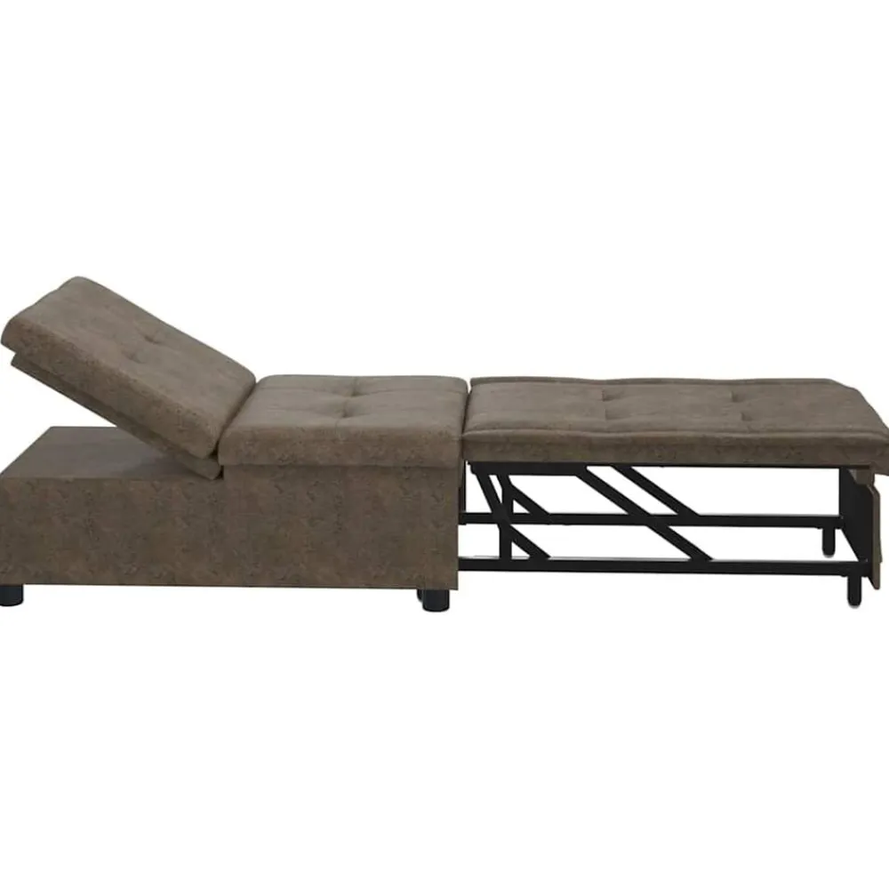 vidaXL Sofá cama 194 x 67 x 82 cm Tela Huahua Gris oscuro Outlet