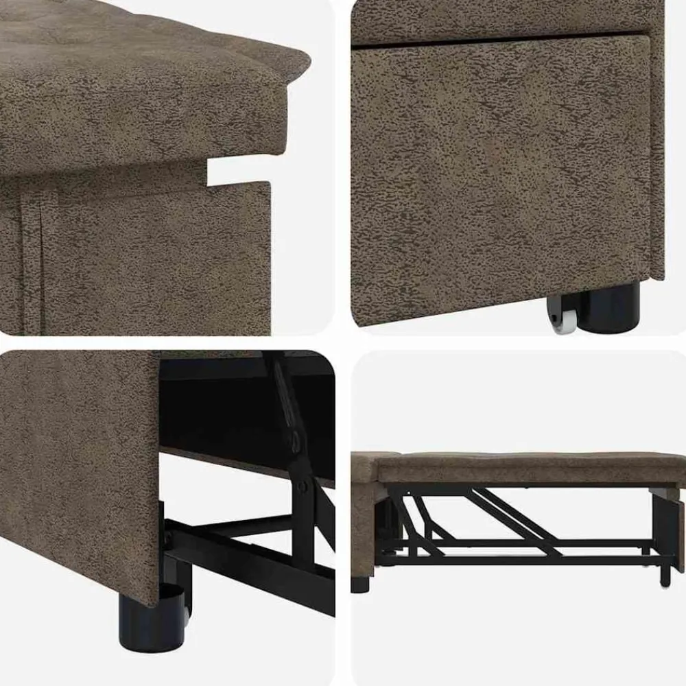 vidaXL Sofá cama 194 x 67 x 82 cm Tela Huahua Gris oscuro Outlet