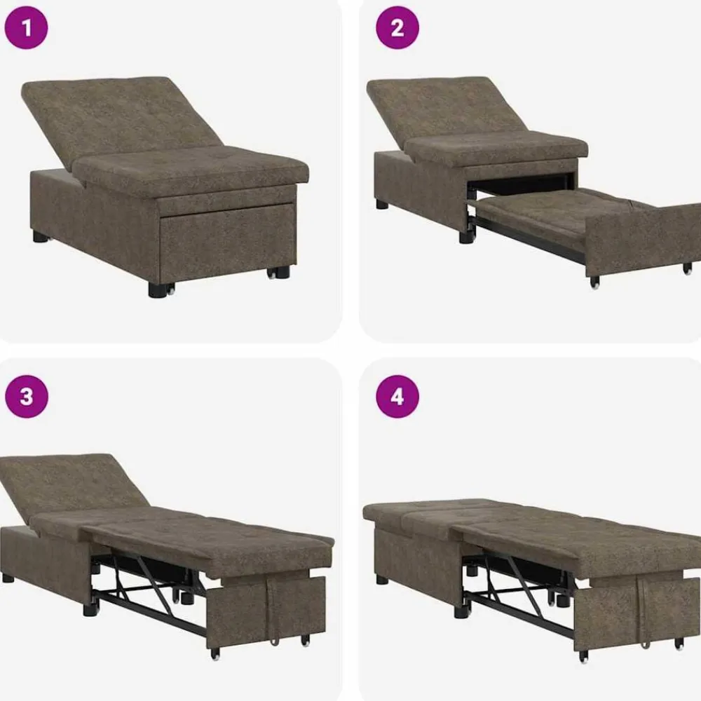 vidaXL Sofá cama 194 x 67 x 82 cm Tela Huahua Gris oscuro Outlet
