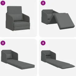vidaXL Sofá cama 65 x 80 x 83 cm tela Gris oscuro Clearance