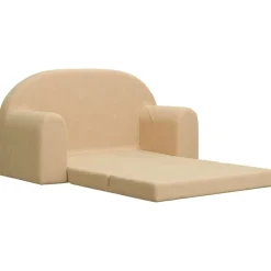 vidaXL Sofá cama infantil 2 plazas felpa suave Crema
