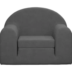 Niños vidaXL Mobiliario Para Bebés Y Niños Pequeños-Sofá cama infantil felpa suave gris