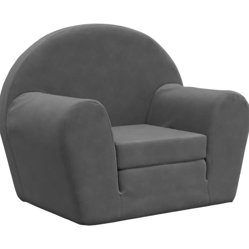 vidaXL Sofá cama infantil felpa suave gris Antracita Discount