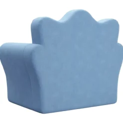 vidaXL Sofá cama infantil felpa suave Azul New