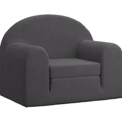 vidaXL Sofá cama infantil felpa suave gris Antracita Best