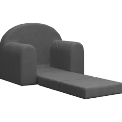 vidaXL Sofá cama infantil felpa suave gris Antracita Best