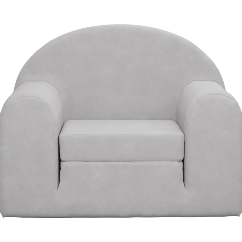 vidaXL Sofá cama infantil felpa suave Gris claro Online