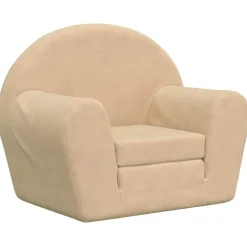 Niños vidaXL Mobiliario Para Bebés Y Niños Pequeños-Sofá cama infantil de felpa suave color