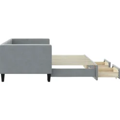 vidaXL Camas Y Accesorios-Sofá cama nido con cajones tela 80x200 cm