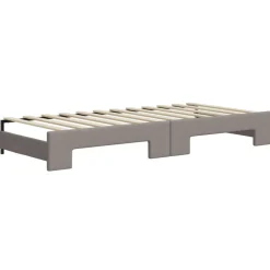 vidaXL Sofá cama nido con cajones tela gris taupe 80x200 cm Taupé Outlet