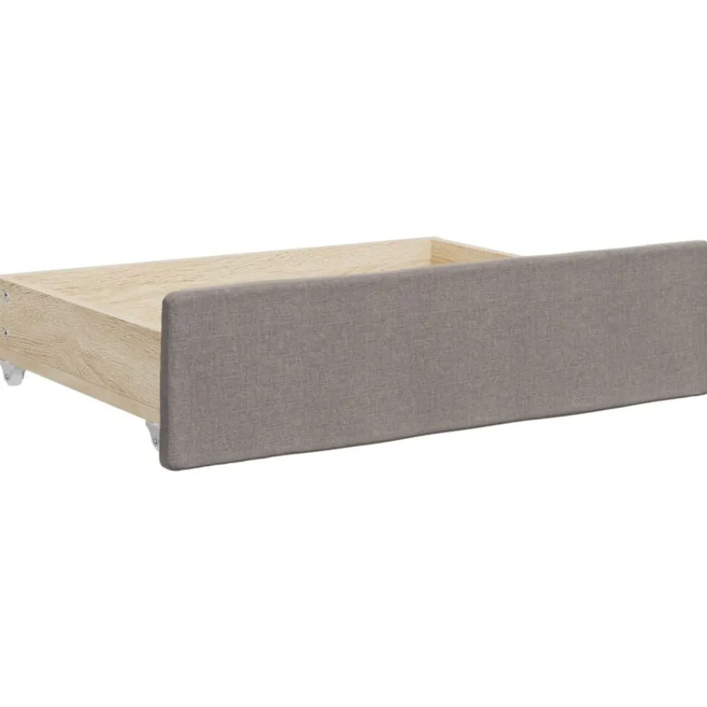 vidaXL Sofá cama nido con cajones tela gris taupe 80x200 cm Taupé Outlet