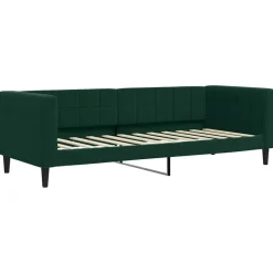vidaXL Sofá cama nido con cajones terciopelo 80x200 cm Verde oscuro Outlet